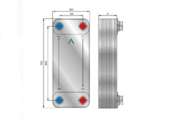Рифленая передача струбцины перекрестного течения ЗЛК210 0.21㎡ теплообменного аппарата плиты Гаскетед